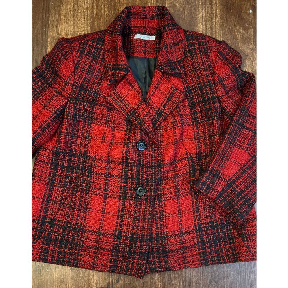 JM Collection 3/4 sleeve Tweed Jacket